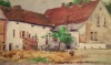 Hofansicht Altes Dorf 35, früher Hof der Lehnschulzen Kausmann. 
W.Garski, Aquarel 1943
Mit freundlicher Genehmigung von Helmut Seeger